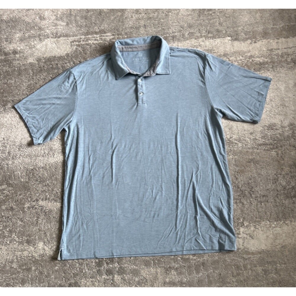 Free Fly Polo Shirt Mens 3XL Performance Viscose Soft Bamboo Short Sleeve Blue